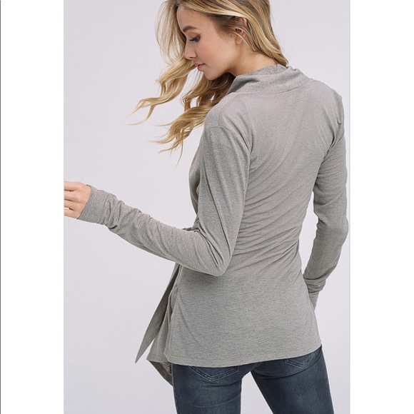 Olive Burnout Knitted Cardi W Tie Waist - Picture 2 of 7